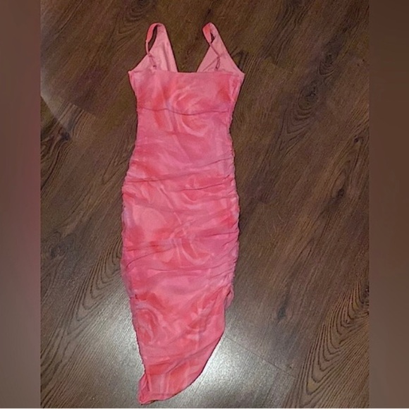 🌷 Oh Polly 🌷 Sunset Pink Shirred Dress - Picture 9 of 11